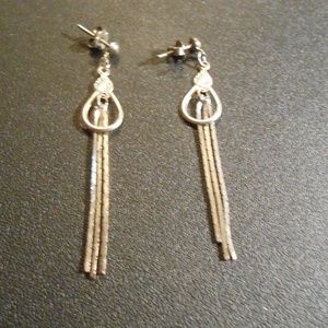 Two Pair Silver Dangle Earrings